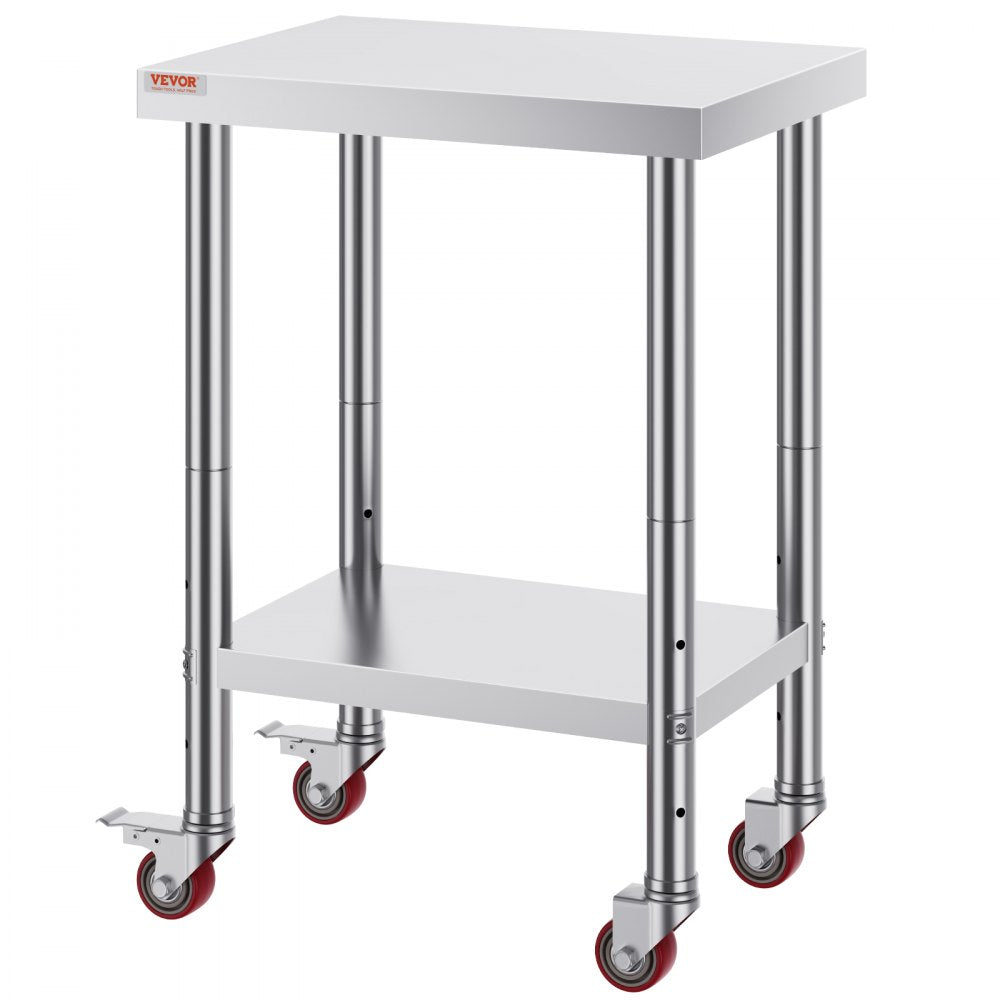 GZT61*45*85 - 24x18 Stainless Steel Work Table with Mobility & Height Adjustment