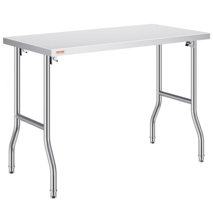 ZDGZT122*61 - 48"x24" Stainless Steel Folding Worktable, 661lbs Capacity