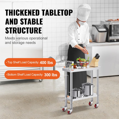 GZT76*30.5JL - Compact 30x12x34 Inch Stainless Steel Work Table