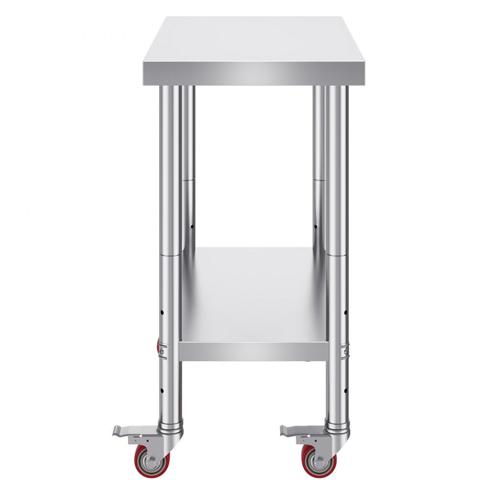 GZT76*45*85 - Durable Stainless Steel Worktable with 4 Wheels for Heavy Use