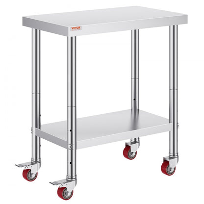 GZT76*45*85 - Durable Stainless Steel Worktable with 4 Wheels for Heavy Use