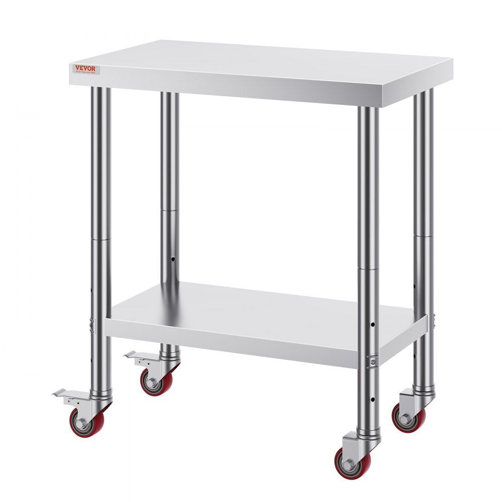 GZT76*45*85 - Durable Stainless Steel Worktable with 4 Wheels for Heavy Use
