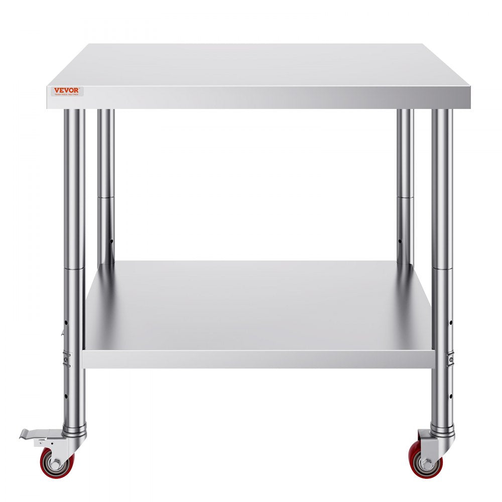 GZT91*76JL - 30x36 Inch Heavy-Duty Stainless Steel Work Table, 700 lbs Capacity
