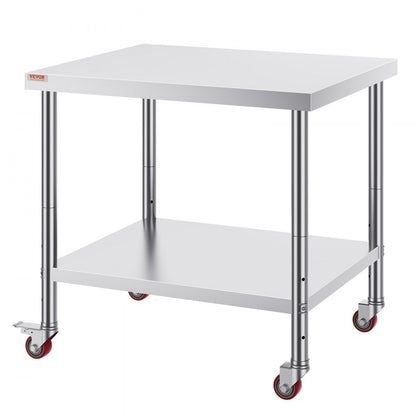 GZT91*76JL - 30x36 Inch Heavy-Duty Stainless Steel Work Table, 700 lbs Capacity