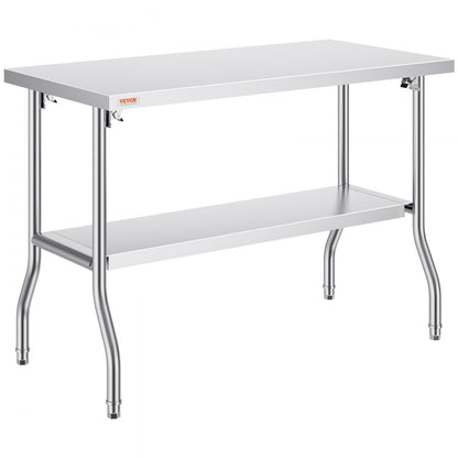 ZDGZTDXP122*61*85 - 48"x24" SUS201 Stainless Steel Folding Worktable