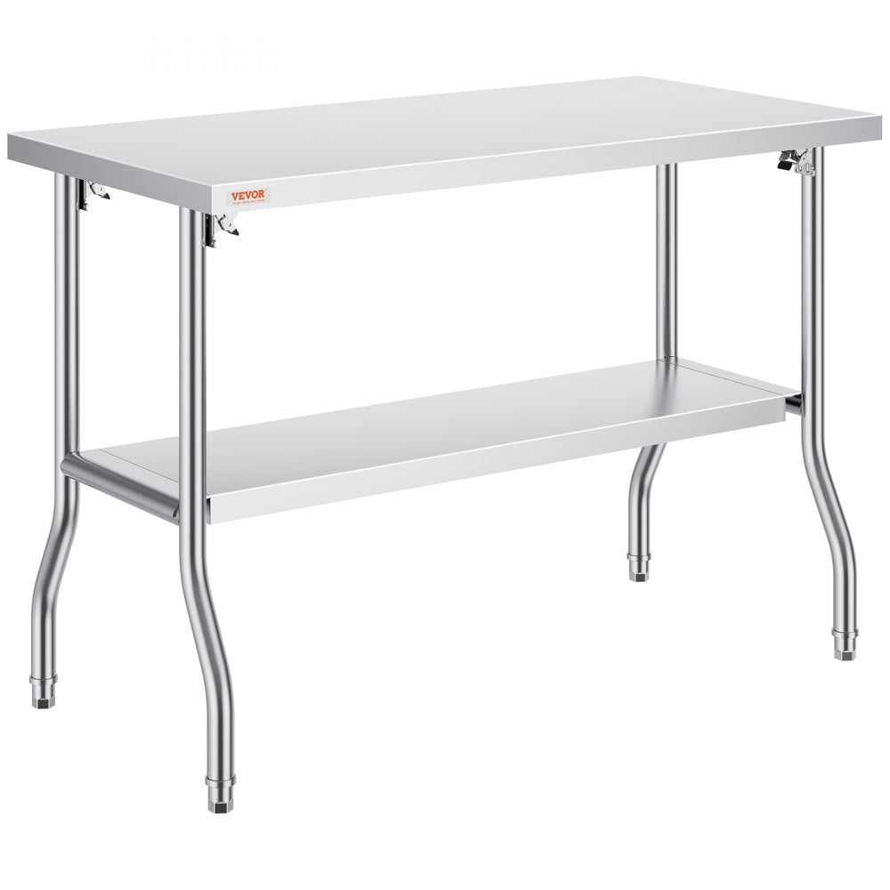 ZDGZTDXP122*61*85 - 48"x24" SUS201 Stainless Steel Folding Worktable