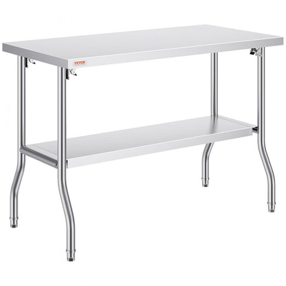 ZDGZTDXP122*61*85 - 48"x24" SUS201 Stainless Steel Folding Worktable