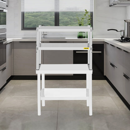 VV-SR-S-1230 - Stainless Steel Double Overshelf with Adjustable Storage Shelves
