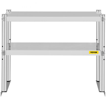 VV-SR-S-1230 - Stainless Steel Double Overshelf with Adjustable Storage Shelves