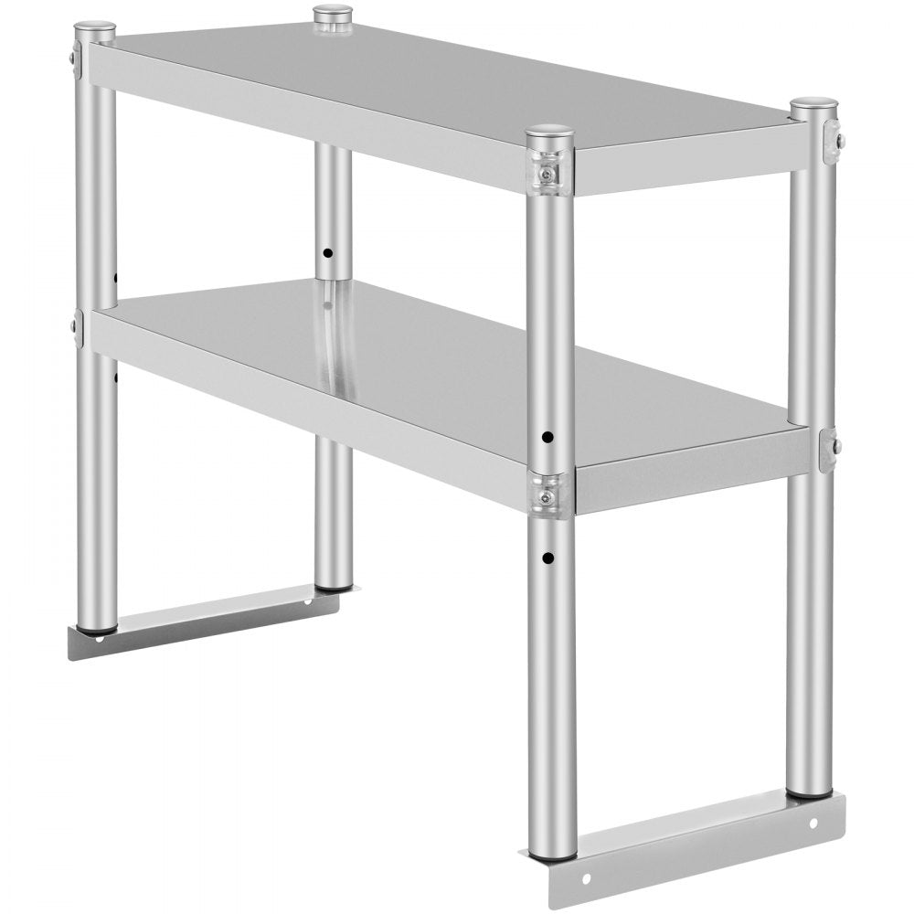 VV-SR-S-1230 - Stainless Steel Double Overshelf with Adjustable Storage Shelves