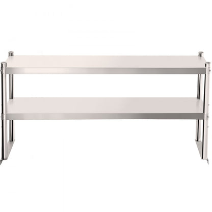 VV-SR-S-1236 - 12" x 36" Adjustable Double Overshelf in Stainless Steel