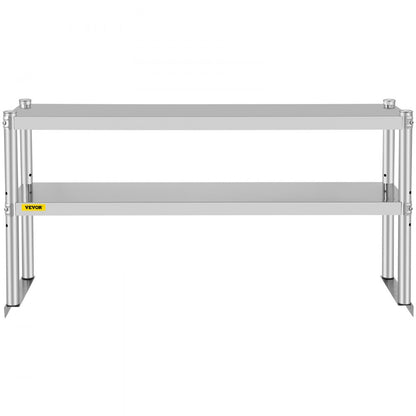 VV-SR-S-1248 - Stainless Steel Double Overshelf, Adjustable Shelves for Extra Storage