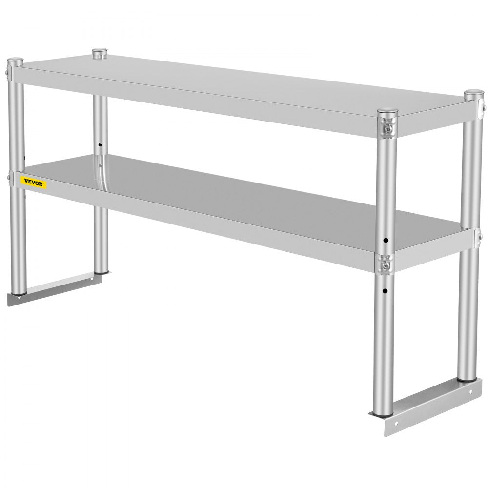 VV-SR-S-1248 - Stainless Steel Double Overshelf, Adjustable Shelves for Extra Storage