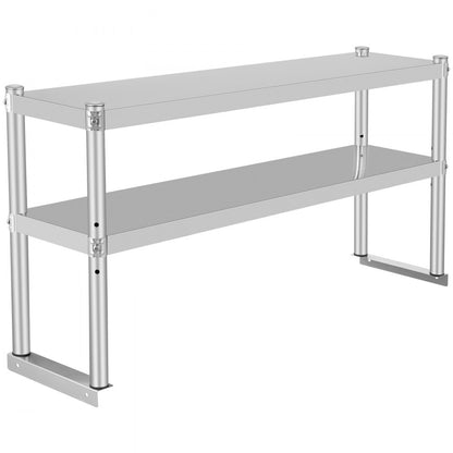 VV-SR-S-1248 - Stainless Steel Double Overshelf, Adjustable Shelves for Extra Storage