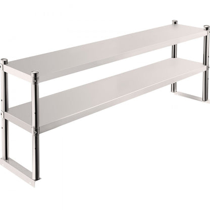 VV-SR-S-1260 - 12" x 60" Stainless Steel Double Overshelf for Extra Storage