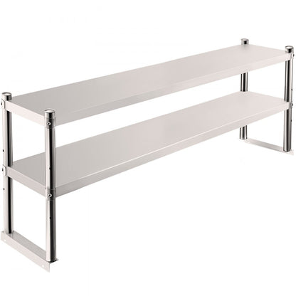VV-SR-S-1260 - 12" x 60" Stainless Steel Double Overshelf for Extra Storage