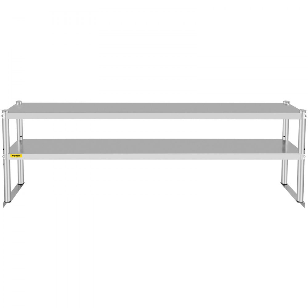 VV-SR-S-1272 - Adjustable Double-Tier Stainless Steel Overshelf, 352 lbs Capacity