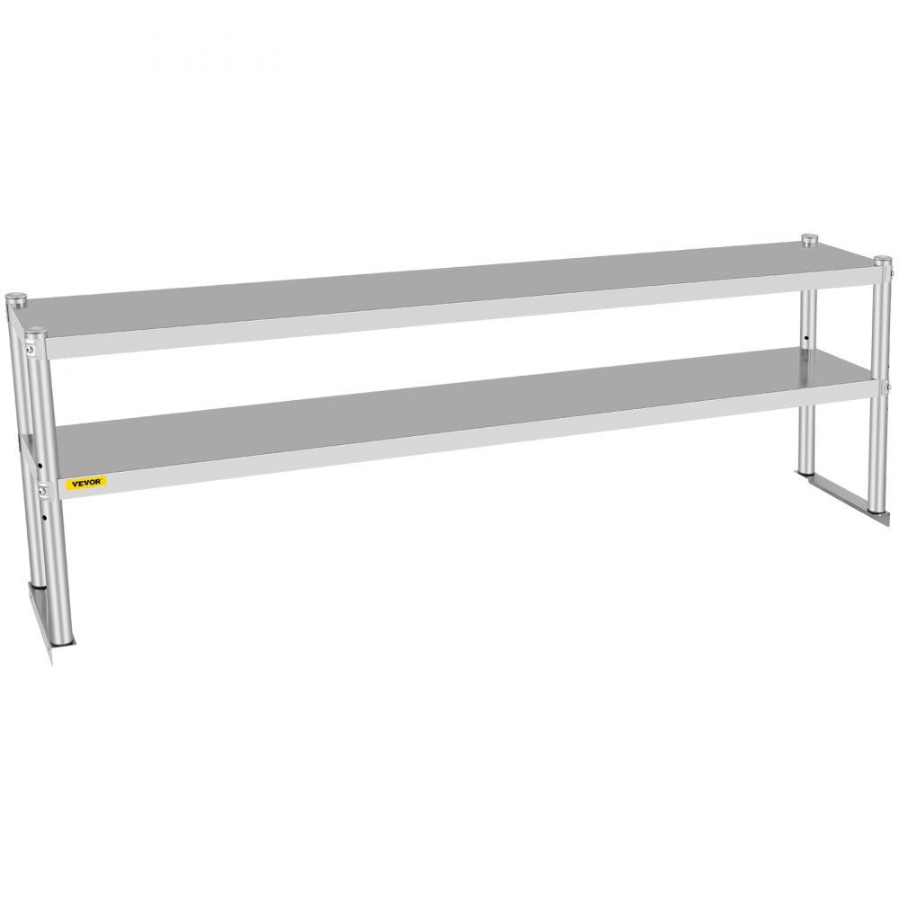 VV-SR-S-1272 - Adjustable Double-Tier Stainless Steel Overshelf, 352 lbs Capacity