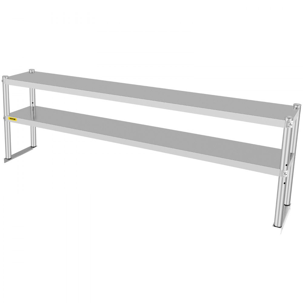 VV-SR-S-1272 - Adjustable Double-Tier Stainless Steel Overshelf, 352 lbs Capacity