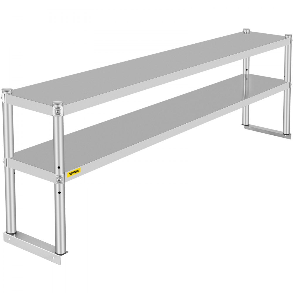VV-SR-S-1272 - Adjustable Double-Tier Stainless Steel Overshelf, 352 lbs Capacity