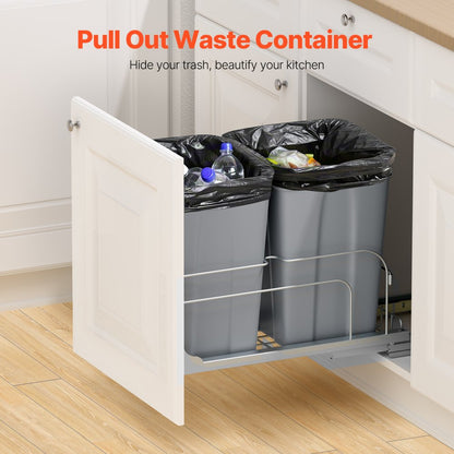 BB-LM27L02 - 27QT Double Pull-Out Kitchen Trash Can with Soft-Close Mechanism
