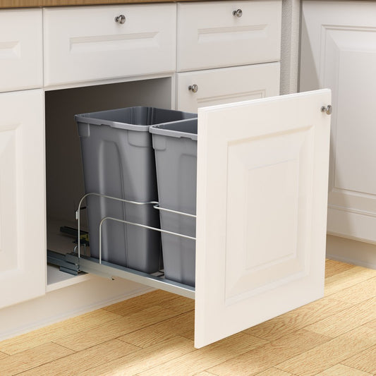 BB-LM27L02 - 27QT Double Pull-Out Kitchen Trash Can with Soft-Close Mechanism