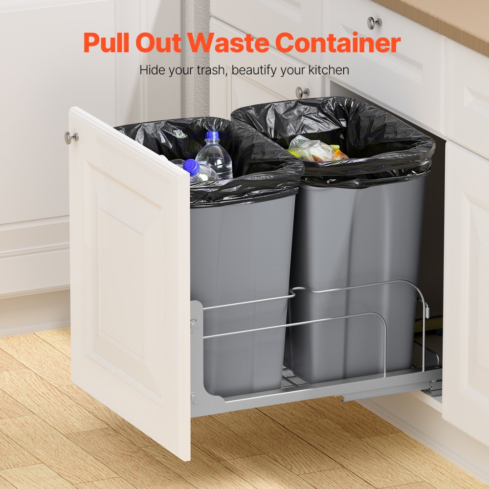 BB-LM35L02 - Dual 35QT Pull-Out Trash Can with Soft-Close Function