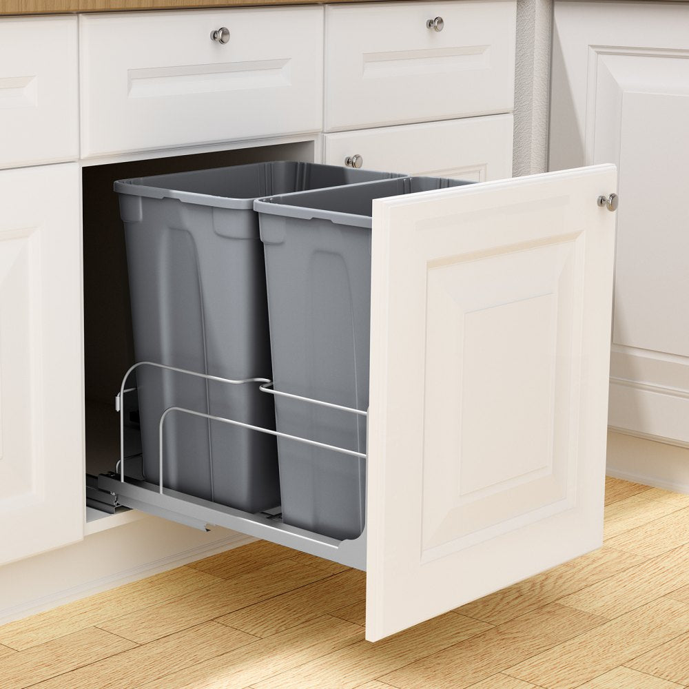 BB-LM35L02 - Dual 35QT Pull-Out Trash Can with Soft-Close Function