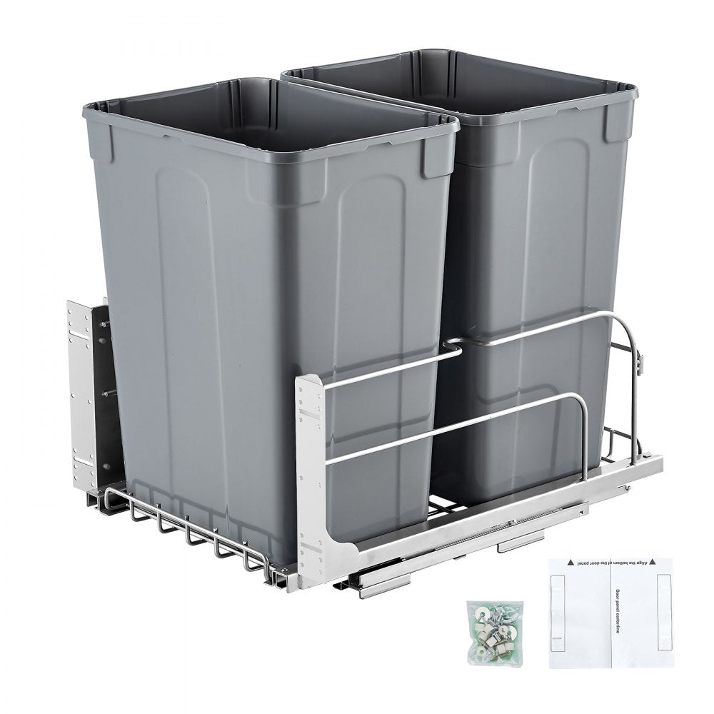 BB-LM35L02 - Dual 35QT Pull-Out Trash Can with Soft-Close Function