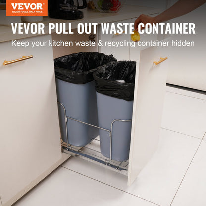 YC1352SY - 35Lx2 Dual Bin Pull-Out Trash Can for Easy Recycling