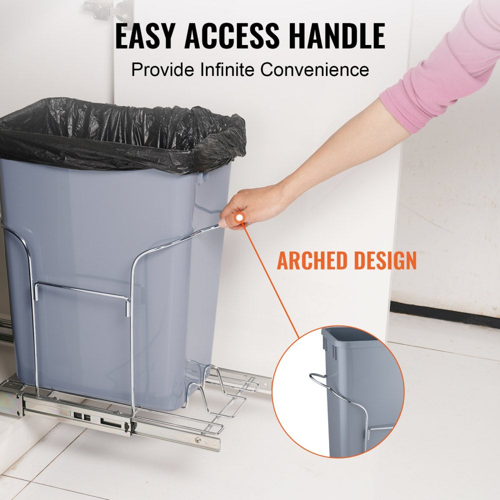 YC1301LF - 29L Under-Counter Pull-Out Trash Can with Smooth Gliding Mechanism