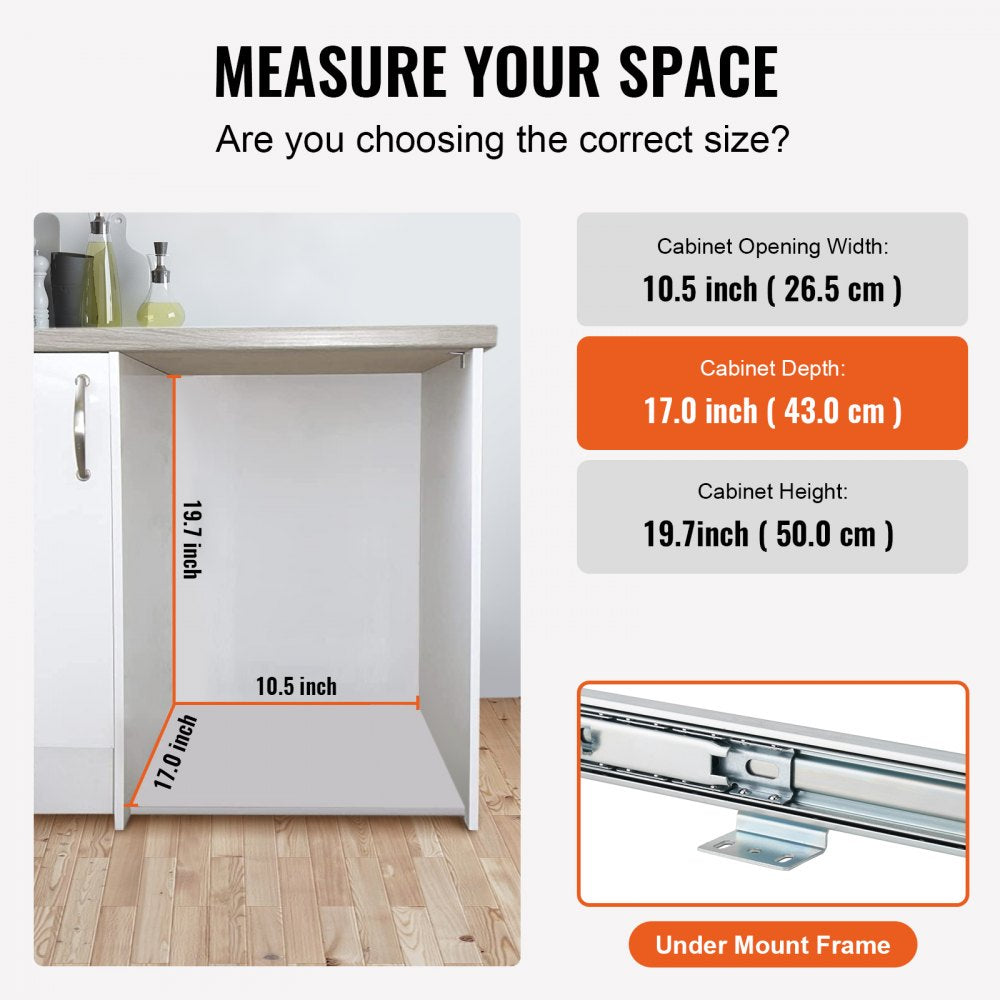 YC1301LF - 29L Under-Counter Pull-Out Trash Can with Smooth Gliding Mechanism
