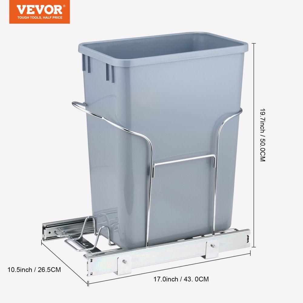 YC1301LF - 29L Under-Counter Pull-Out Trash Can with Smooth Gliding Mechanism