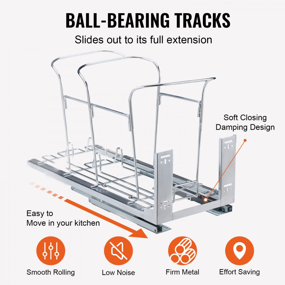 YC1351SY - 35L Pull-Out Trash Can for Cabinet, Soft-Close Mechanism