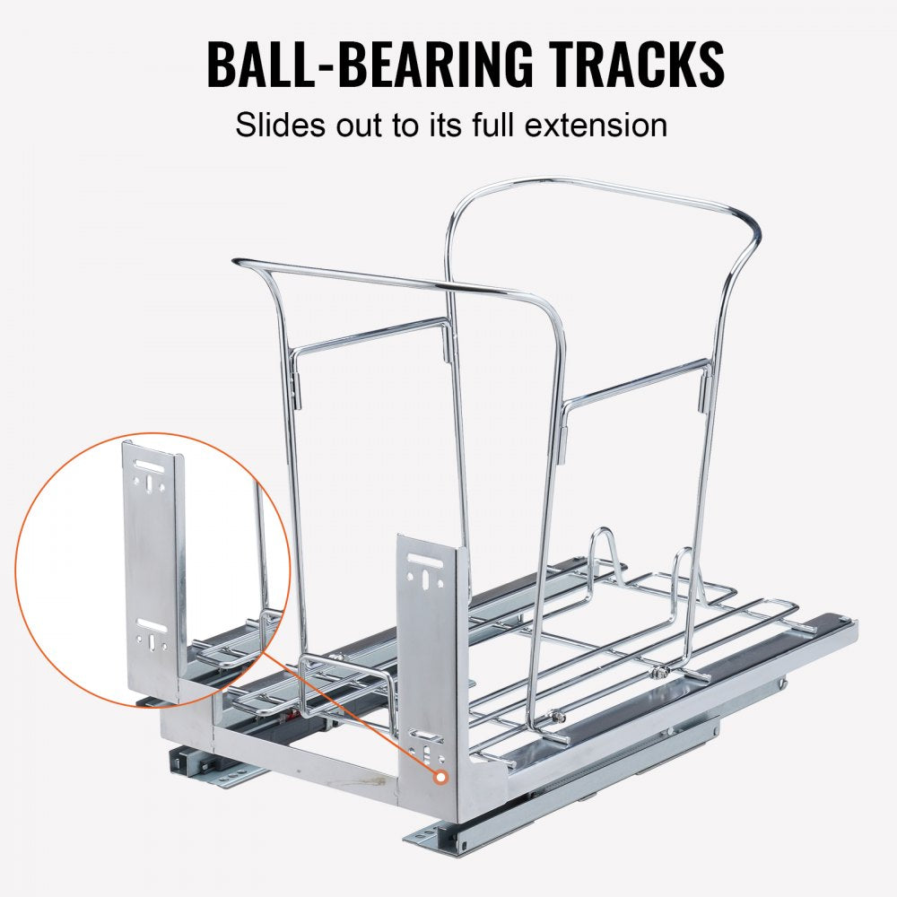 YC1351SY - 35L Pull-Out Trash Can for Cabinet, Soft-Close Mechanism