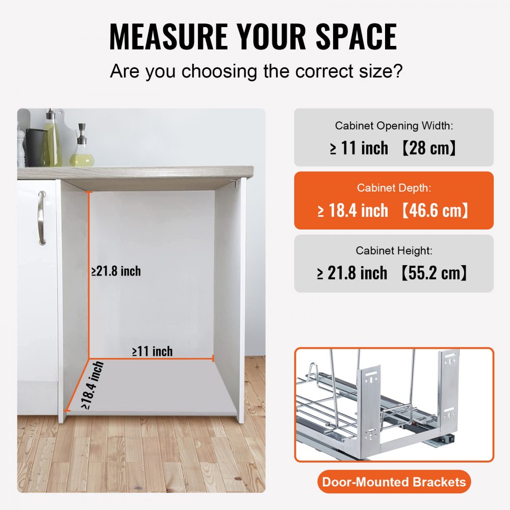 YC1351SY - 35L Pull-Out Trash Can for Cabinet, Soft-Close Mechanism