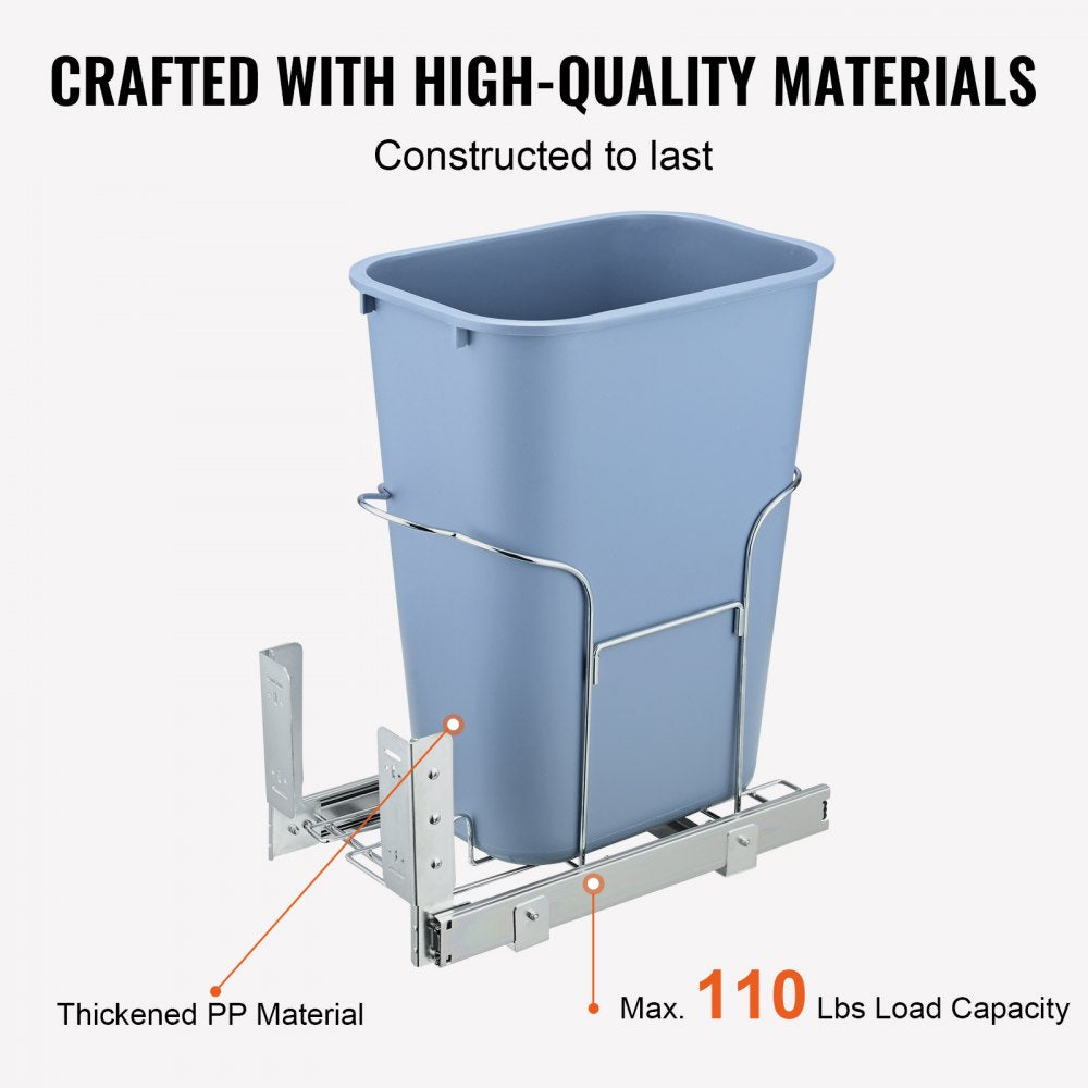 YC1351LY - 35L Pull-Out Trash Bin for Under-Counter Recycling and Waste