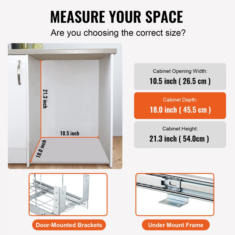 YC1351LY - 35L Pull-Out Trash Bin for Under-Counter Recycling and Waste