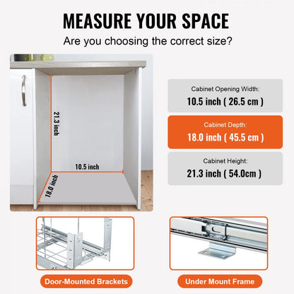 YC1351LY - 35L Pull-Out Trash Bin for Under-Counter Recycling and Waste