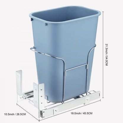 YC1351LY - 35L Pull-Out Trash Bin for Under-Counter Recycling and Waste