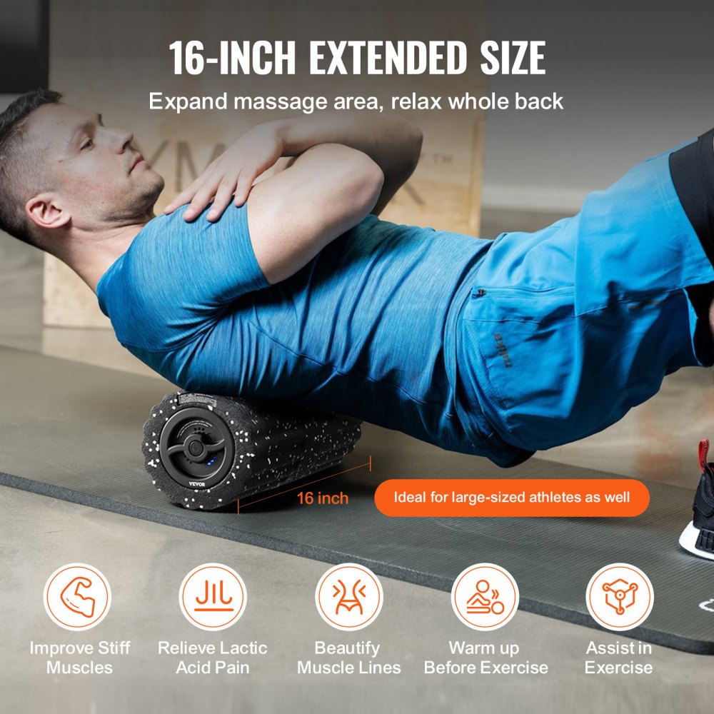 HY-5002 - Portable 6x16" Vibrating Foam Roller with 4 Vibration Levels