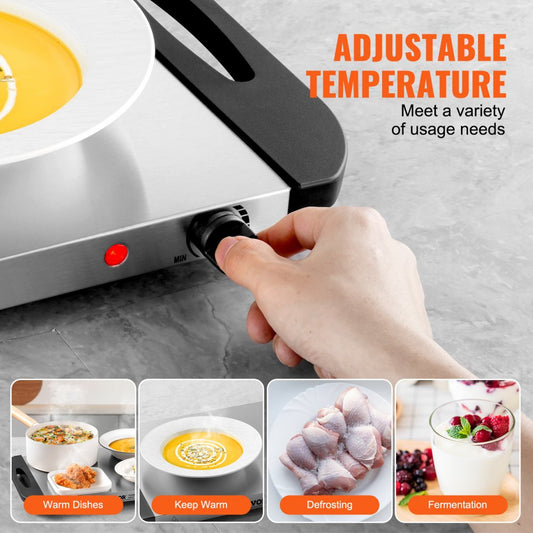 HD9003A - Durable Stainless Steel Electric Warming Tray for Parties