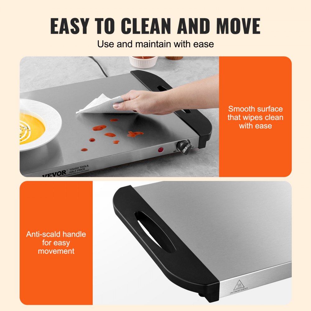 HD9003A - Durable Stainless Steel Electric Warming Tray for Parties