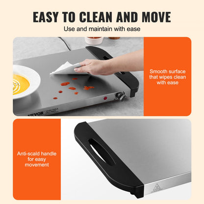 HD9003A - Durable Stainless Steel Electric Warming Tray for Parties