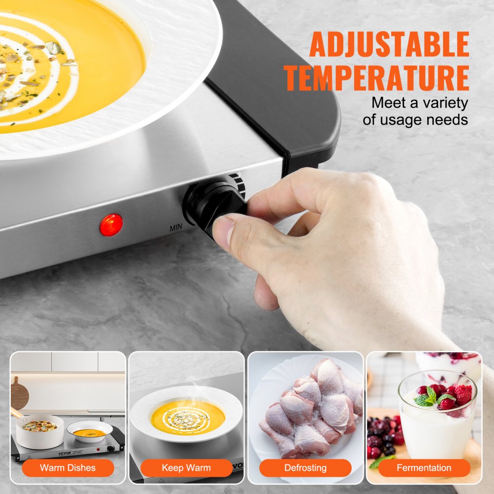 HD9003B - Stainless Steel Electric Warming Tray for Deliciously Warm Meals