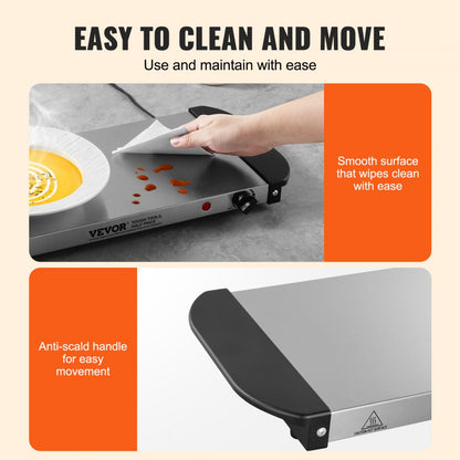 HD9003B - Stainless Steel Electric Warming Tray for Deliciously Warm Meals