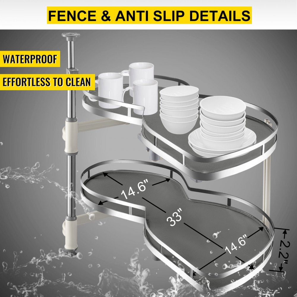 010113204383 - Carbon Steel Blind Corner Shelf with Dual Baskets, 33 lbs Capacity