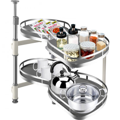 010113204383 - Carbon Steel Blind Corner Shelf with Dual Baskets, 33 lbs Capacity