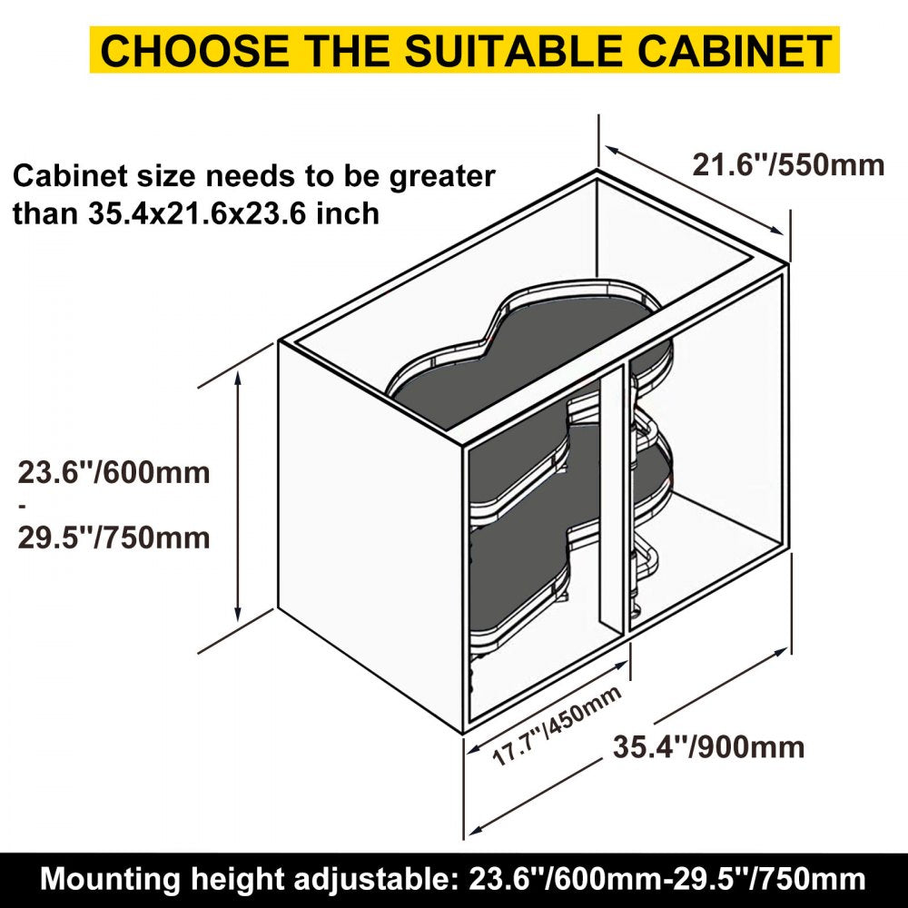 010962919715 - Durable Carbon Steel Corner Pullout Organizer with Soft Close
