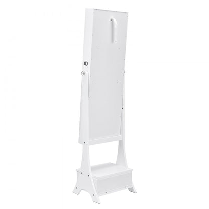 PY-2314SS - Full-Length Mirror Jewelry Cabinet with Lockable Storage and Organizer